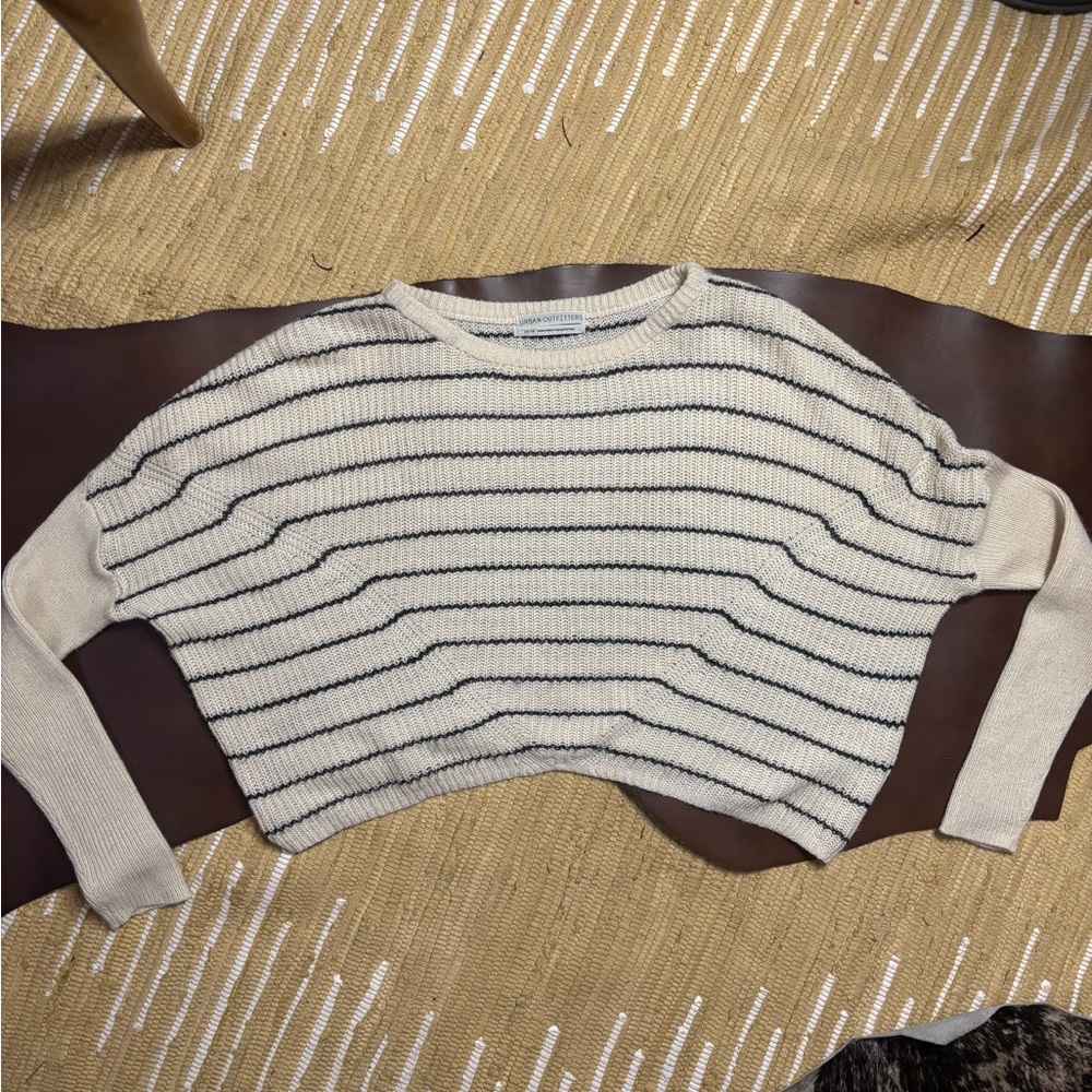 UO Striped Cream and Black Sweater